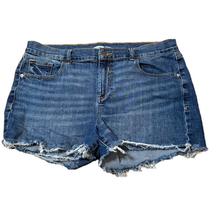 Old Navy Boyfriend Distressed Cut Off Denim Blue Jeans Women Size 16